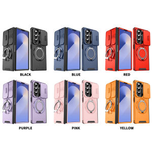 for Samsung Galaxy Z Fold 7 Case with Slide Camera Cover & 360° Rotate Metal Ring KickstandDual Layer Hybrid Hard Heavy Duty Shockproof Protective Case for Galaxy Z Fold 7 CaseZ Fold 6 Case