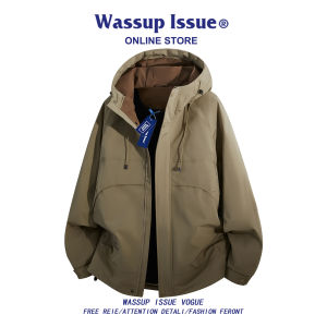 Wassup Issue American Style Thickened down Cotton Jacket Mens Winter Warm Waterproof Coat Youth Fashion Standard Fit Zipper