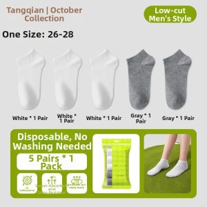 SHI YUE JIE JING | Disposable Cotton Socks for Travel Men and Women Spring Summer