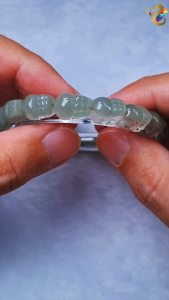 Collection Grade Pastel Green Rabbit Hair Quartz Wealth Pot Pixiu Bracelet