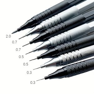 0.3/0.5/0.7/0.9/2.0mm Mechanical Pencil Low Center of Gravity Metal Drawing Special Pencil Office Write Art Supplies for School