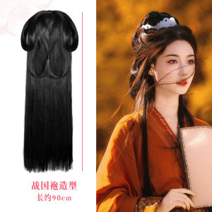 Beginner Friendly Integrated Ancient Chinese State Roan Hairpin Lazy Style Fake Hair Hanfu Headwear Traditional Costume Accessory