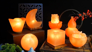 Himalayan Moon Salt Lamp Crescent Shape Warm/Color Light USB UK Plug Bedroom Home Decor Night Light