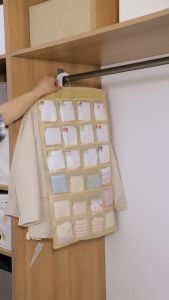 Túi Đựng Đồ Lót Nhiều Ngăn Có Móc Treo Sử Dụng 2 Mặt Đựng Vớ Tất Đồ Lót Đa Năng Akii Home TD07