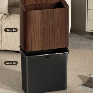 CHIZHIDU | Walnut Wood Nordic Style Dual-layer Trash Can