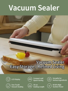 LENODI Vacuum Sealer Machine For Meat Vegetables Seafood Dual Dry Moist Mode 3mm Wide Seal Food Storage Vacuum Packer For  Kitchen