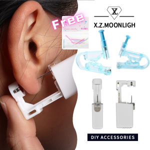 X.z. MOONLIGH เครื่องเจาะไม่เจ็บปวดหูปราศจากเชื้อใช้แล้วทิ้งสำหรับผู้ใหญ่และเด็กต่างหูแฟชั่นและต่างหูชนิดก้านที่ไม่ก่อให้เกิดการแพ้