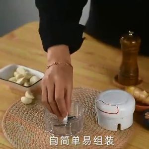 Máy xay tỏi ớt cầm tay mini - Dụng cụ xay tỏi ớt dây rút tiện lợi