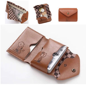 Japanese Cute Cartoon Trifold Short Wallet with Big Opening Coin Pouch Soft PU Leather Change Purse Card Holder