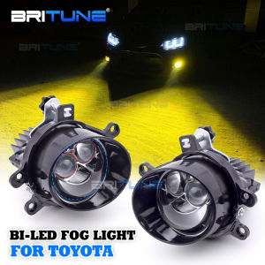 Super Bright Double Hyperboloid Bi LED Fog Light Projector Lens For Toyota Vios/Innova/Fortuner/Avanza/Hilux/Yaris/Camry/Corolla/RAV4 Waterproof Fog Lamp Assembly Car Accessories