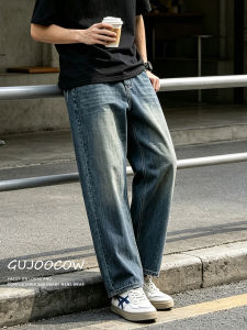 GUJOOCOW | New Summer Slim-fit Loose Straight American Vintage Casual Mens Jeans