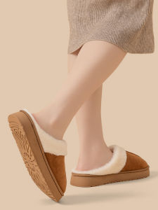 Womens Cotton Slippers Childrens Indoor Home Warm Thick Bottom Waterproof Heightening Slippers Outdoor Wear Autumn Winter New Style