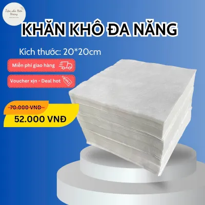 1KG KHĂN VẢI KHÔ ĐA NĂNG (20-20cm) Trơn Nhăn (thay thế khăn giấy nhúng nước ấm lau vệ sinh)