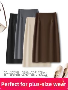LUQIAN | Plus Size Summer High Waisted Black Suit Style Straight Pencil Skirt