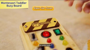 Montessori Busy Board Sensory Toys Wooden With LED Light Switch Control Activities Children Toy