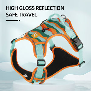 Adjustable Harness Dog Reflective Safety Training Walking Chest Vest Leads Collar For French Bulldog Pets Dogs Accessories