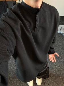 Áo Thun Dài Tay Cleanfit Dành Cho Nam Cổ Henry American Heavyweight Phong Cách Mỹ Thường Ngày Thoáng Khí Thoải Mái Cho Mọi Mùa