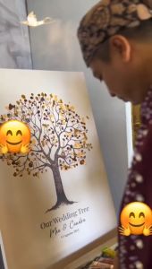 Lukisan Cap Jari Tamu: Buku Tamu Pernikahan Unik Ukuran 60x40