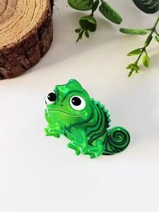 DUODUOBAO | Cute Green Lizard Grab Clip Non-Slip Hairpin Cartoon Animal Shark Clip Fashion Ponytail Clip Daily Wear Hair Accessories