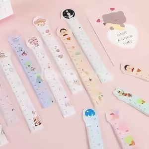 Cartoon Character Ruler Creative Small Fresh Ruler Cute Transparent Ruler Stationery School Supplies
