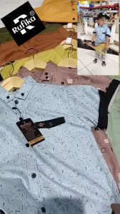 R031 Baju Kemeja Anak Motif Terbaru Laki-Laki Lengan Pendek Usia 2-10 Tahun COD