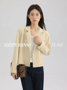 Notch Collar Design Shoulder Padded Blazer