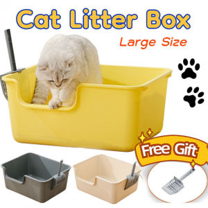 Extra Large Cat Litter Box Anti-splash All-in-one Open Cat Litter Box Cat Toilet Huge Cat Litter Box
