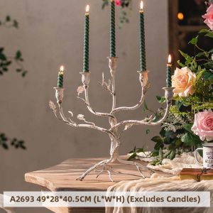 Vintage Retro Antique Tree-shaped Multi-head Candle Holders for Ambience Decoration