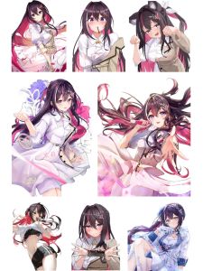 VTuber AZki Virtual Broadcast Laptop Mobile Baggage Sticker Hololive Anime Cartoon Style Decal for Notebook Computer