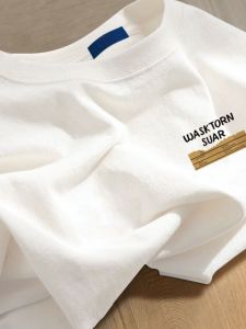 LINGLONGDAI | Loose Fit Pure Cotton Short Sleeve T-Shirt Womens Summer Slimming Round Neck Basic Style Comfortable Breathable Casual Top