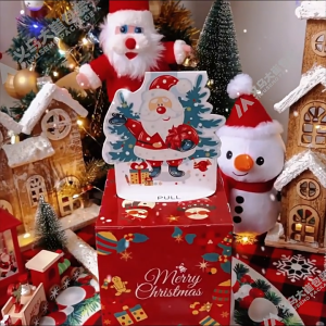 1 Set Birthday Money Box 30 Pockets Pull Out Unique Money Box with Christmas Patterns DIY Christmas for Festival Celebration Decorations