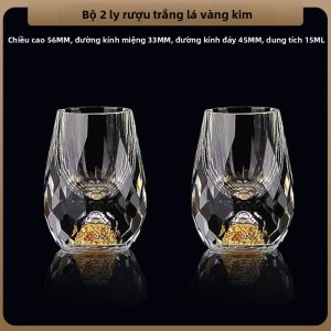 FLOWER MOO | Ly Nhỏ Uống Giltfoil Crystal Glass Zhong