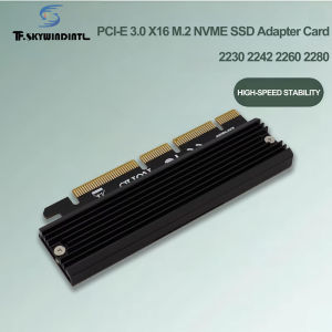 T.F.SKYWINDINTL(TFSKYWINDINTL) | NVMe PCIe adapter M.2 NVMe to PCI-E x4/x8/x16 card with heat sink suitable for M.2 (M key) SSD 2280/2260/2242/2230