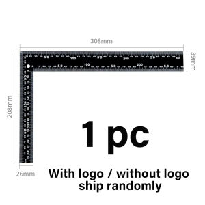 WUTA Leather Cutting Ruler Wide Metal Square Angle Measuring Steel L-Shaped Ruler for Building Framing Gauges Scale 300X200mm