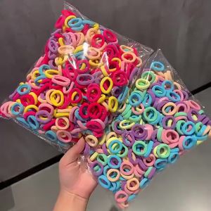 200pcs/Set Hair Ties for Kids Fashion High Elastic Rubber Band Girl Hair Rope Hair Accessories