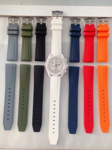 White Liquid Silicone Strap Swatch Omega Snoopy Collaboration Watch Band Neutral Medium Thickness Flat Interface Buckle Clasp