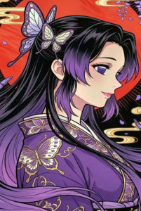 Bandai | Tranh Sơn Dầu Theo Số Demon Slayer Shinobu Kocho Anime Tranh Nghệ Thuật Treo Tường Hiện Đại Cho Phòng Khách Phòng Ngủ Không Cần Khung.
