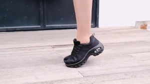 Best Sellers Korean Fashion Air Cushion Running Shoes Sneakers For Women Laces Comfort Breathable Casual Black Rubber Shoes For Women On Sale