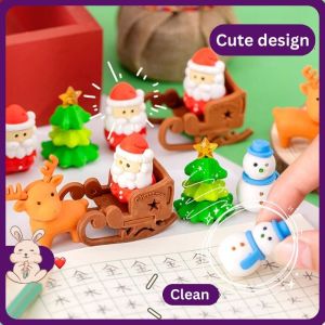 Christmas Theme 3D Santa Design Detachable Re-assembly Eraser Cute Stationery