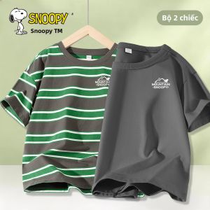 Snoopy | Áo Thun Tay Ngắn Sọc Cho Trẻ Em