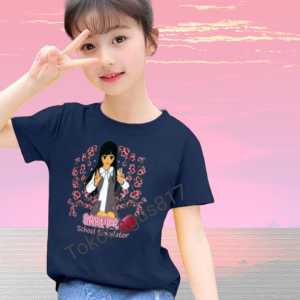 Printing DTF / Kaos Anak Perempuan Usia 1 / 12 Tahun Sakura School  DTF Printing Sakura Bunga