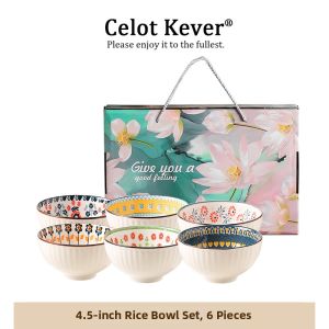 Retro Chinese Style Ceramic Rice Bowls and Dishes