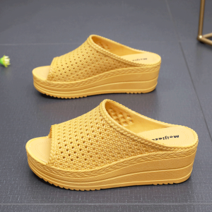 Womens Summer Thick Heel Slippers Indoor Outdoor Anti-Slip Home Slippers Casual Beach Casual Slope Heel Sandals
