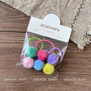 Adorable Small Colorful Ball Hair Ties for Girls Sweet Style Baby Hair Bands Children Accessories Mini Size Infant Headwear