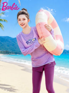 Barbie | Separate Long Sleeve Swimwear Beach Vacation Cover-Up Slimming 3-Piece Set