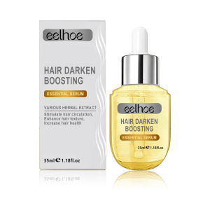 Eelhoe Hair Darken Boosting Serum Effective Baldness Repair Hereditary Hair Loss Postpartum Hair Loss Seborrheic Hair Loss Essential Oil Deep Cleans Refreshes Scalp Strengthening Root White to Black Hair Care Serum