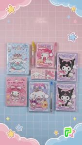 Sanrio A7 PVC Cover Notebook Set Lined Memo Book 4 Designs Kuromi My Melody Cinnamoroll