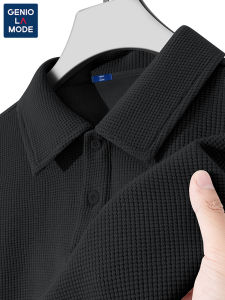 เสื้อโปโลผู้ชาย Genio Lamode ทรงหลวม ระบายอากาศได้ดี แขนสั้น คอปกพับได้ ผ้าผสมโพลีเอสเตอร์และยางยืด ใส่ได้ทุกวัน