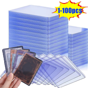 100 ชิ้น ปลอกใส่การ์ดเกมพลาสติก / ตัวป้องกันการ์ดใสกันน้ำ / เคสใส่การ์ด PVC / เคสป้องกันการ์ดเกมใสพรีเมียม / ที่ใส่การ์ดกันน้ำทนทานสากล / ปลอกใส่การ์ดพลาสติกใส