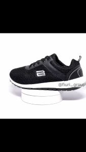 FIURI - Ando - AIDA 33-40 Hitam Putih - Sepatu Kets Wanita - Sepatu Sneakers Wanita - Sepatu Olahraga Sport Wanita - Sepatu Casual - Sepatu Jogging Lari Fitness Gym Senam Wanita- Sepatu Anak Perempuan Cewek - Sepatu Sekolah Bertali SD SMP SMA